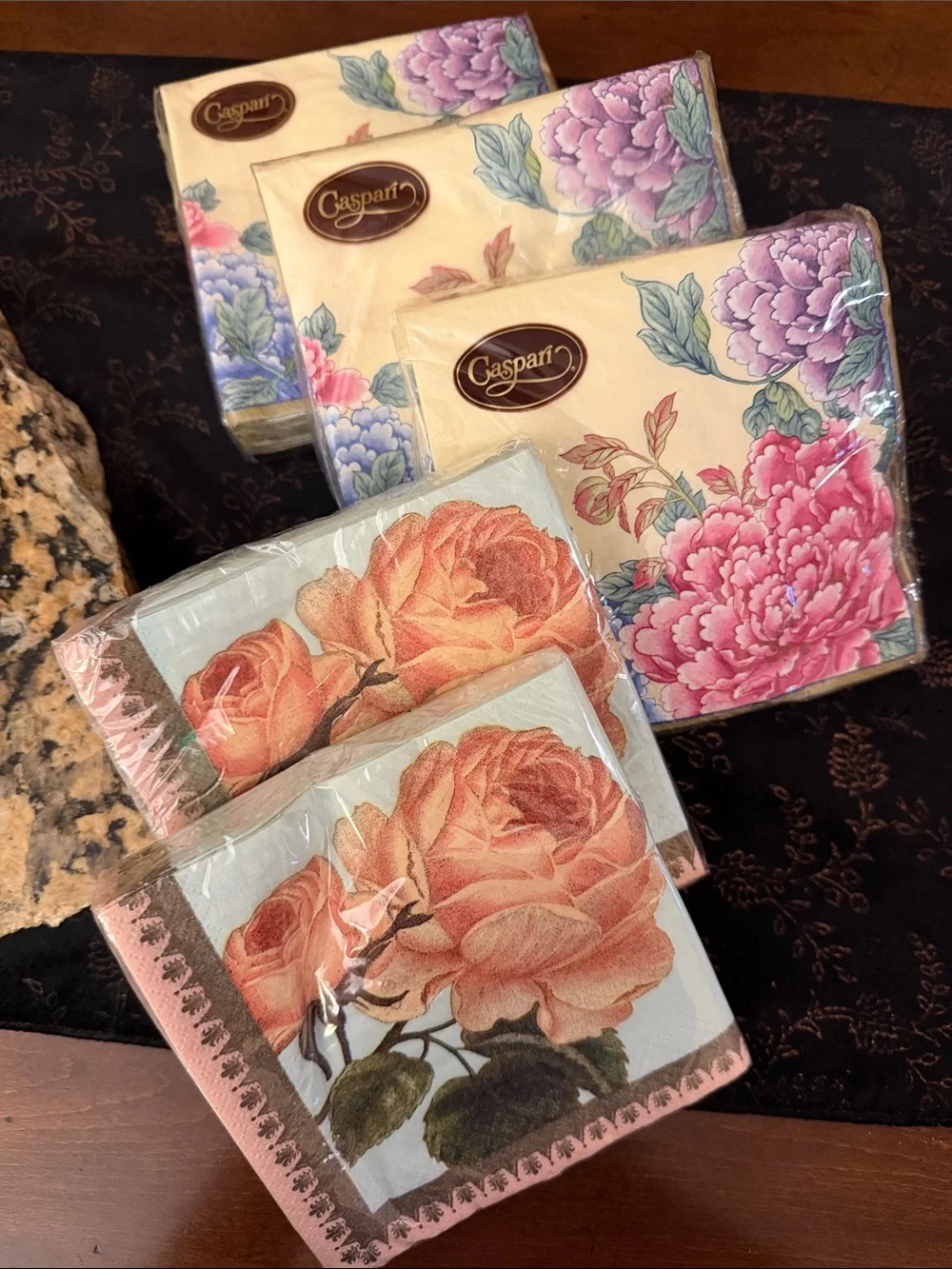 Hallmark Floral Paper Napkins — Pink, Purple, Cream, Blue